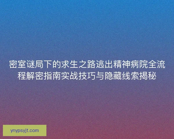 密室谜局下的求生之路逃出精神病院全流程解密指南实战技巧与隐藏线索揭秘